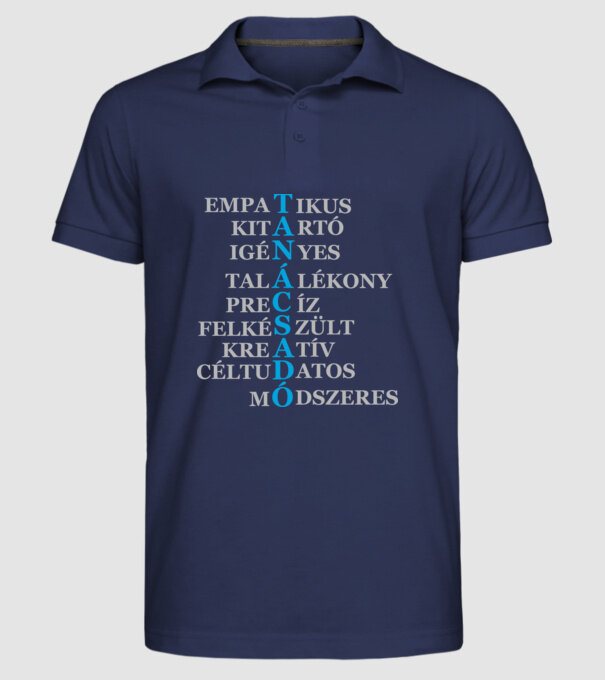  minta sötétkék pólón